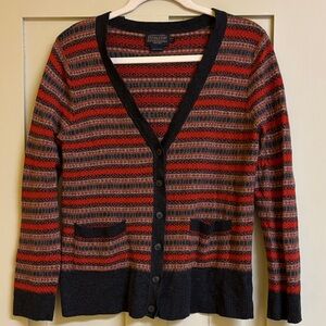 Pendleton Red and gray Knit Cardigan 100% wool